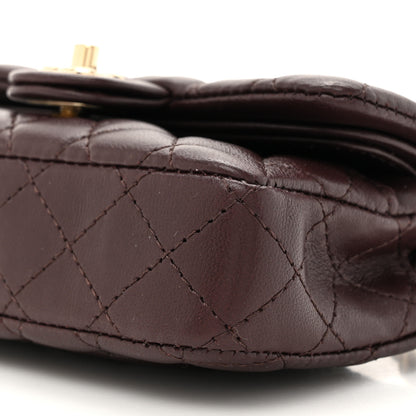 Chanel Lambskin Quilted Mini Double Flap With Hook Dark Brown 9 of 11
