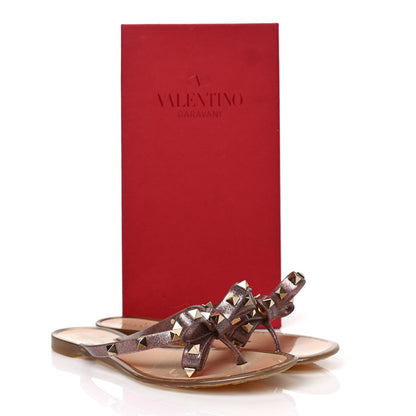 Valentino Garavani PVC Jelly Glitter Rockstud Bow Thong Sandals 38 Multicolor 8 of 8