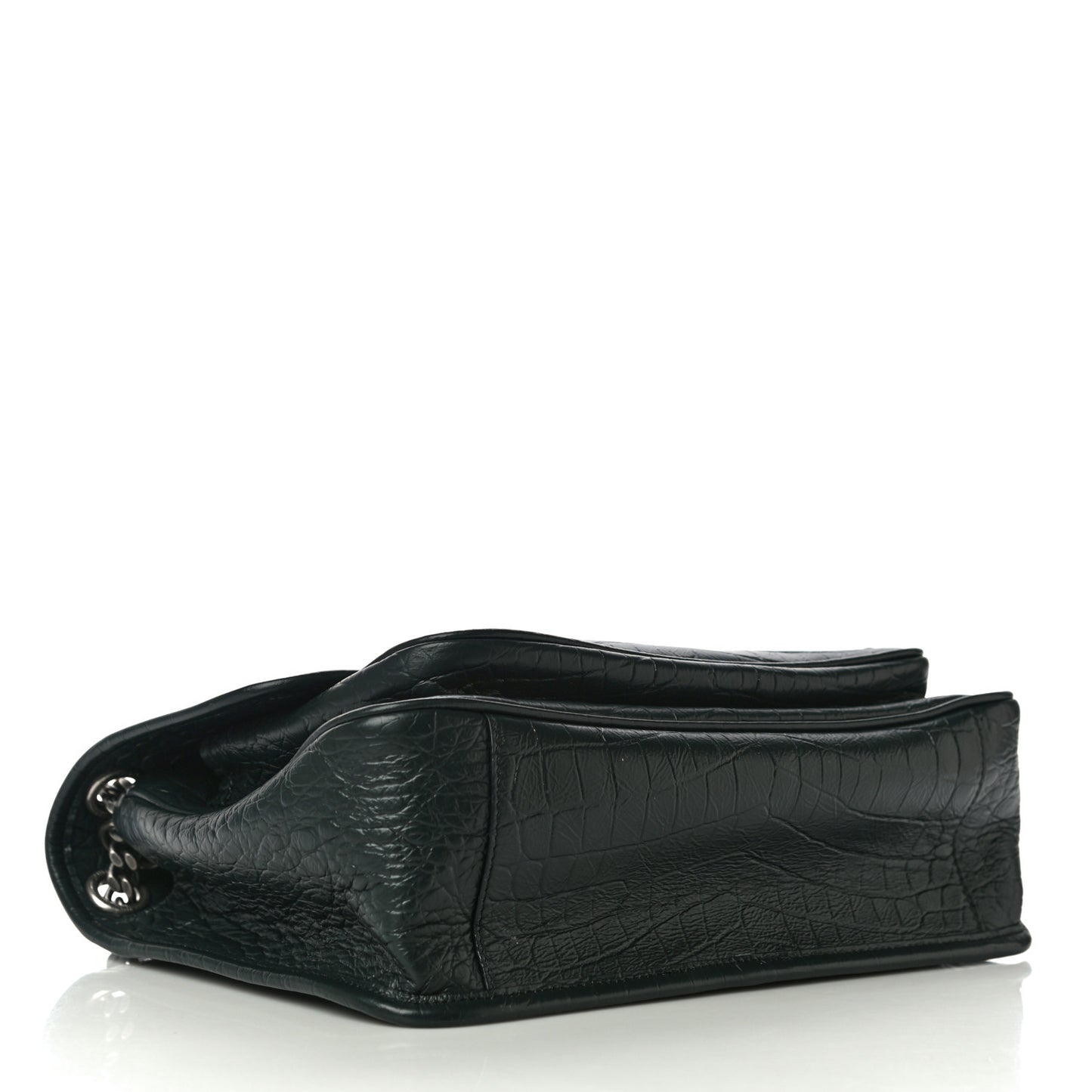 Crocodile Embossed Calfskin Monogram Medium Niki Chain Satchel Algea