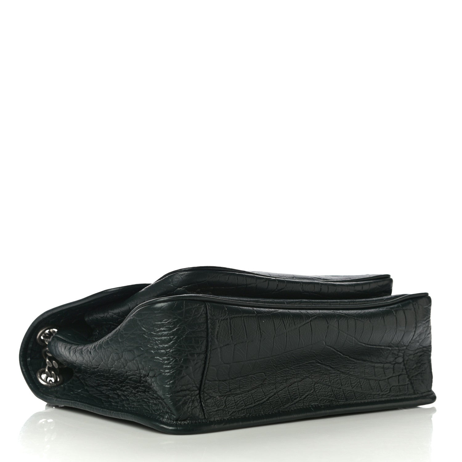 Saint Laurent Crocodile Embossed Calfskin Monogram Medium Niki Chain Satchel Algea 3 of 9