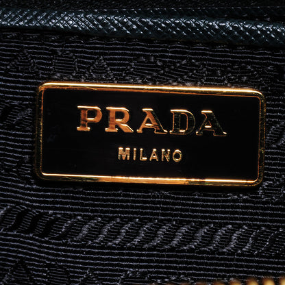 Prada Saffiano Lux Double Zip Medium Tote Smeraldo 7 of 9