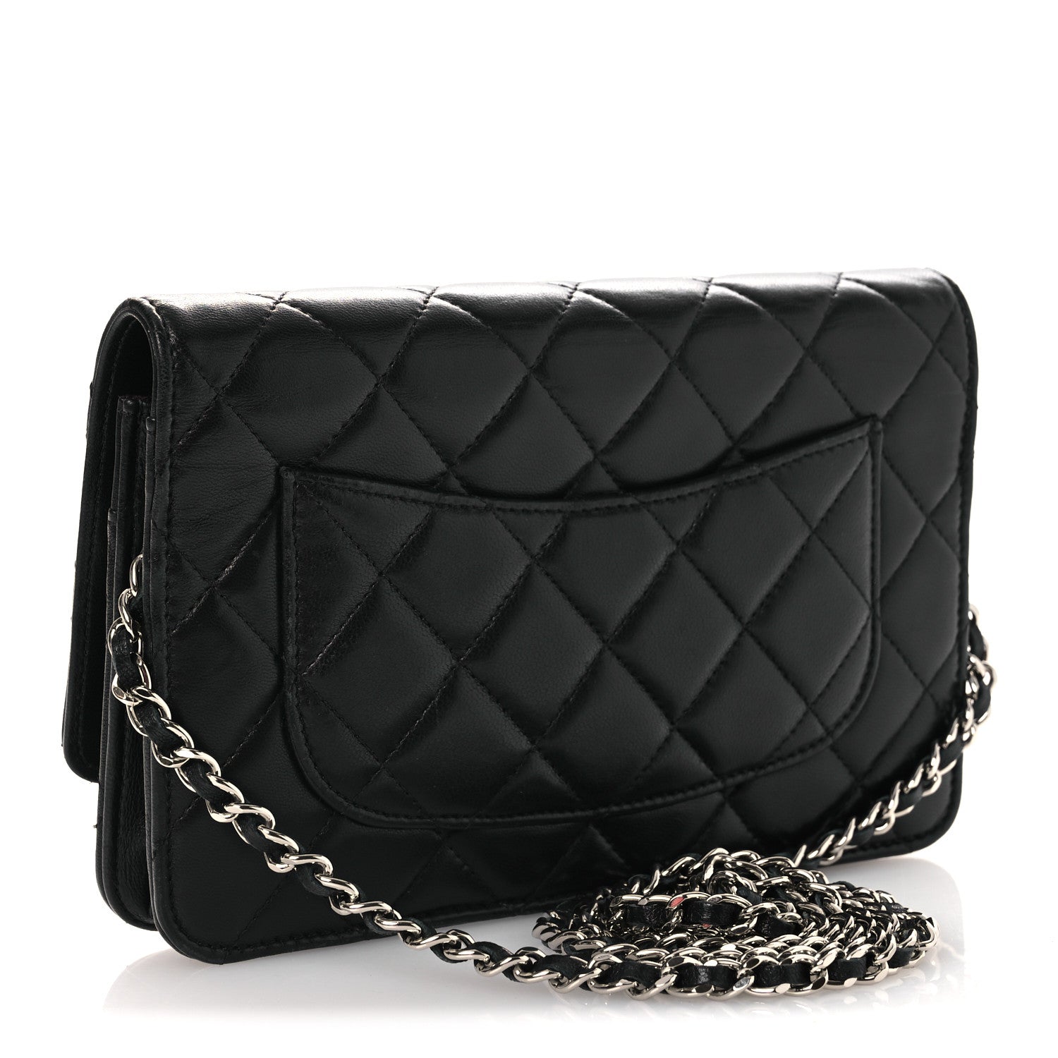 Chanel Lambskin Quilted Wallet On Chain WOC Black 3 of 14