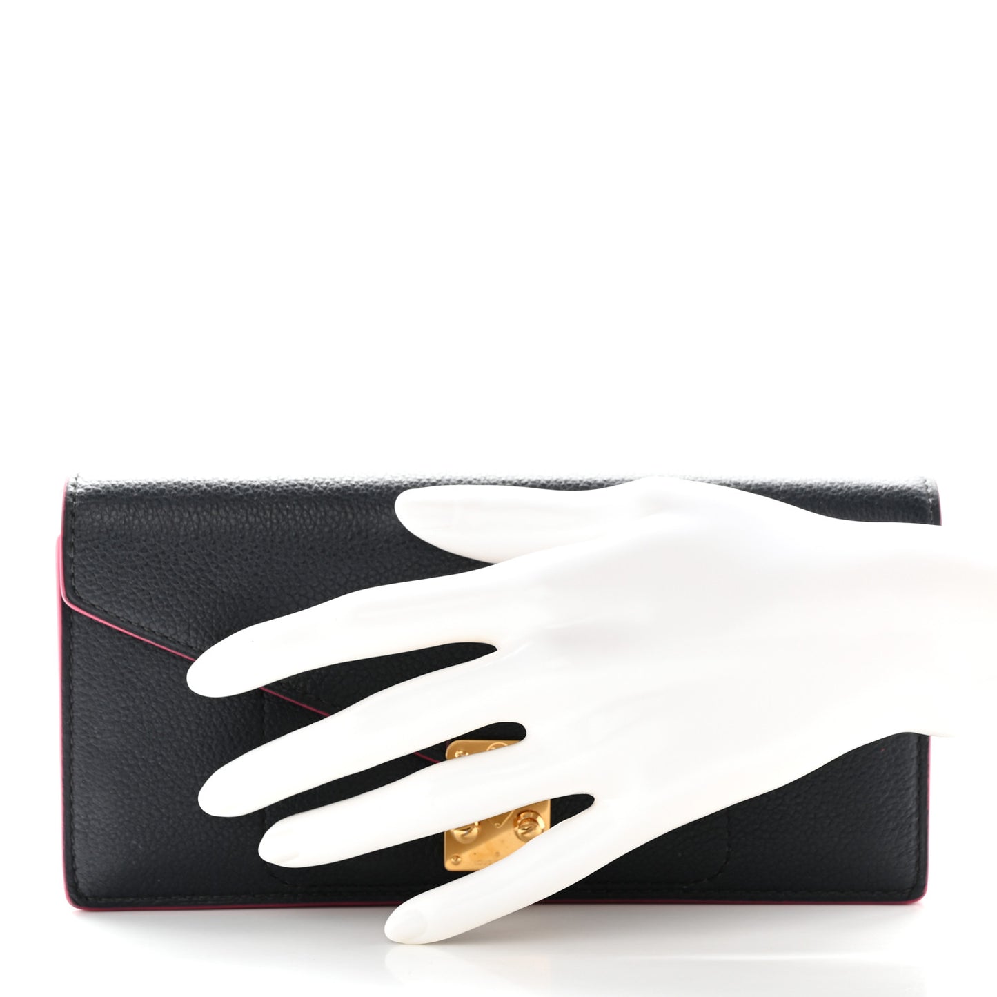 Veau Cachemire Dauphine Wallet Cobalt Fuchsia