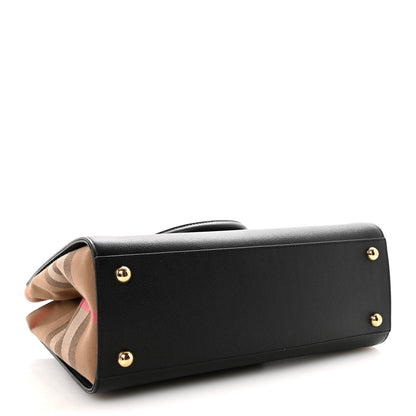 Burberry Calfskin Mega Check Small Banwell Tote Black 4 of 9