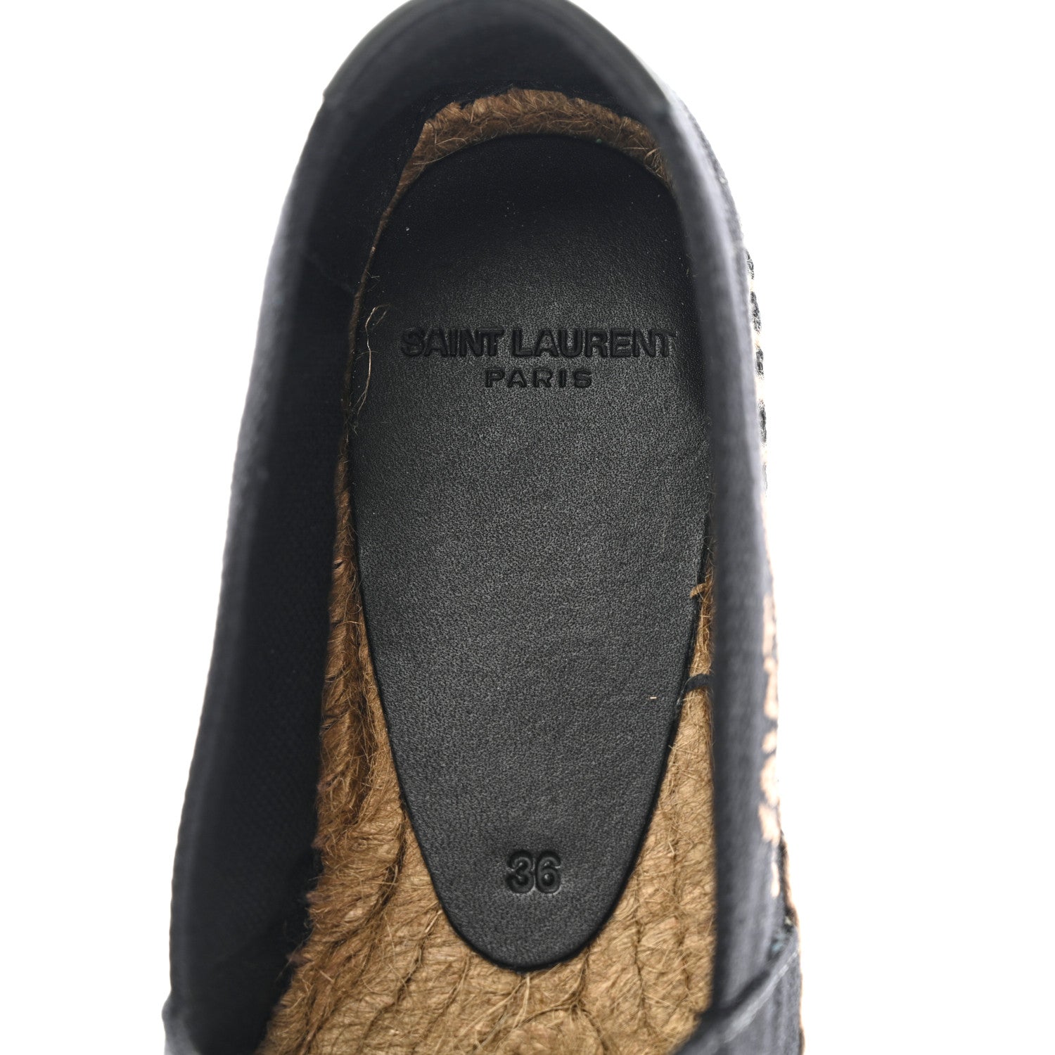 Saint Laurent Canvas Nappa Elba Light Logo Embroidered Espadrilles 36 Black 7 of 10