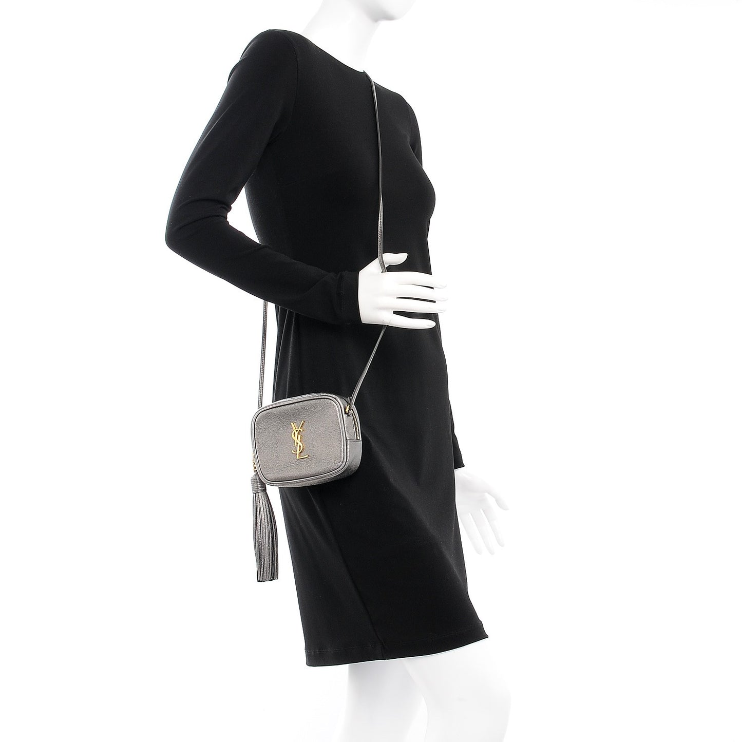 Metallic Calfskin Monogram Blogger Bag Lapis Nero