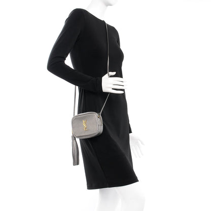 Saint Laurent Metallic Calfskin Monogram Blogger Bag Lapis Nero 2 of 7