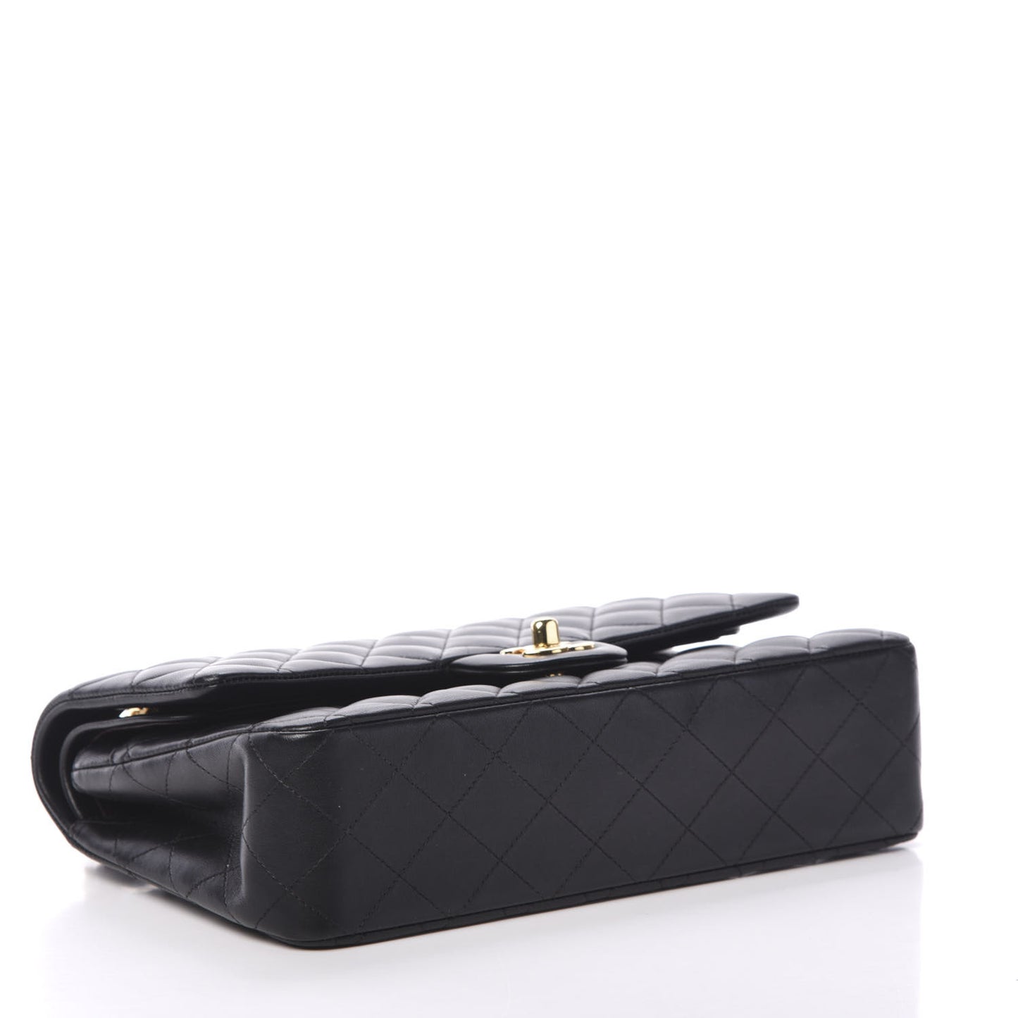 Lambskin Quilted Medium Double Flap Black