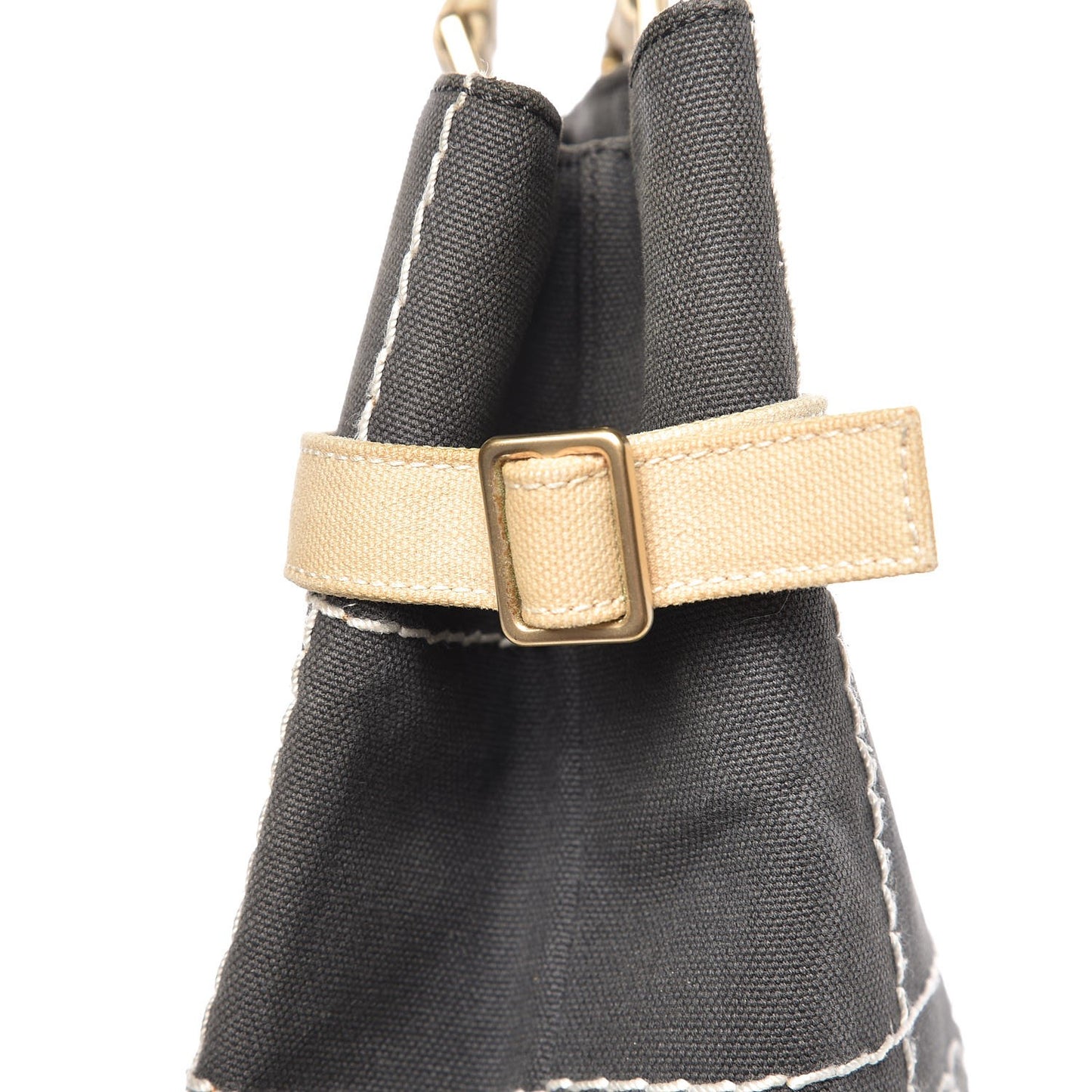 Canvas Square Stitched CC Tote Bag Black