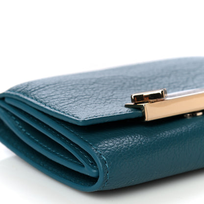 MCM Goatskin Milano Tri-Fold Wallet Blue 9 of 11