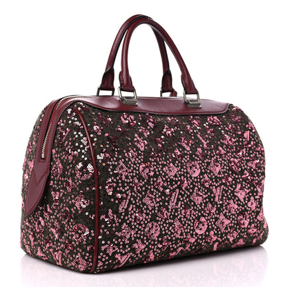 Louis Vuitton Sequin Monogram Sunshine Express Speedy Burgundy 3 of 15