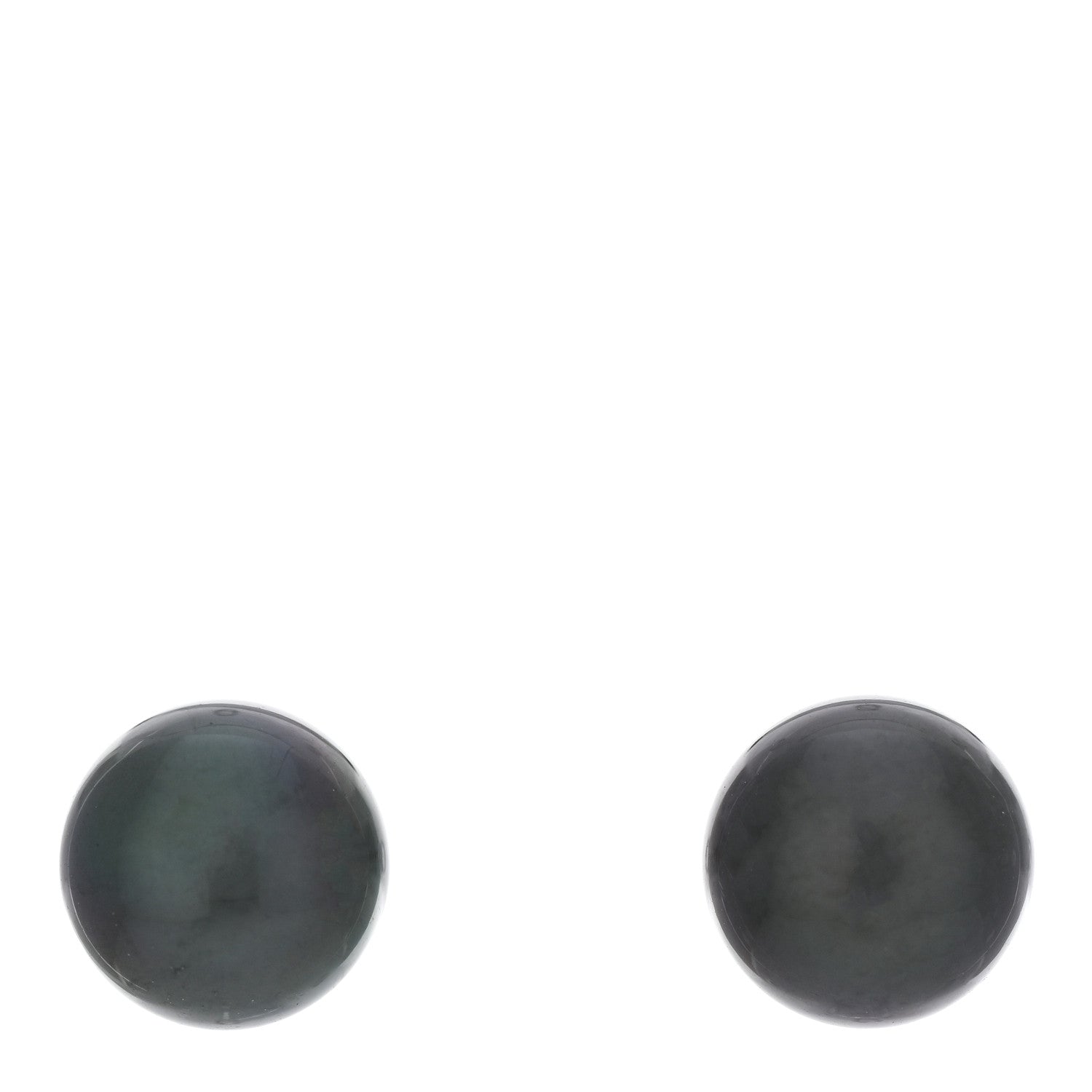 Tiffany 18K White Gold Tahitian Black Pearl 9-9.5mm Stud Earrings 1 of 5