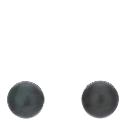 Tiffany 18K White Gold Tahitian Black Pearl 9-9.5mm Stud Earrings 1 of 5