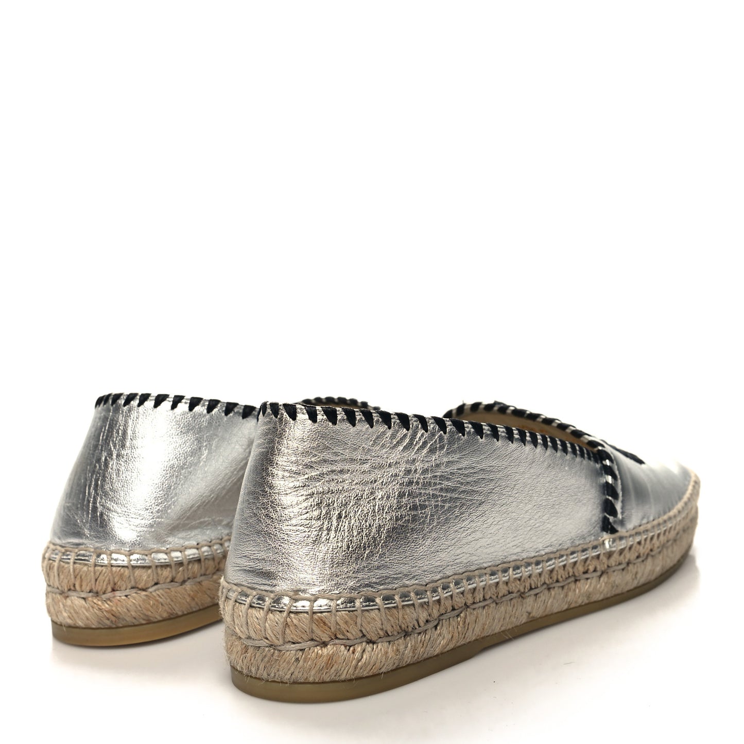 Metallic Nappa GG Marmont Espadrilles 37 Silver