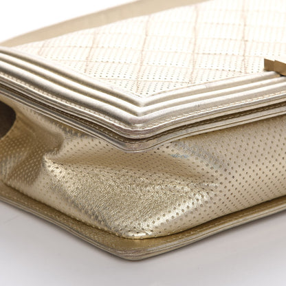 Chanel Lambskin Perforated Quilted New Medium Boy Flap Gold 17 of 22