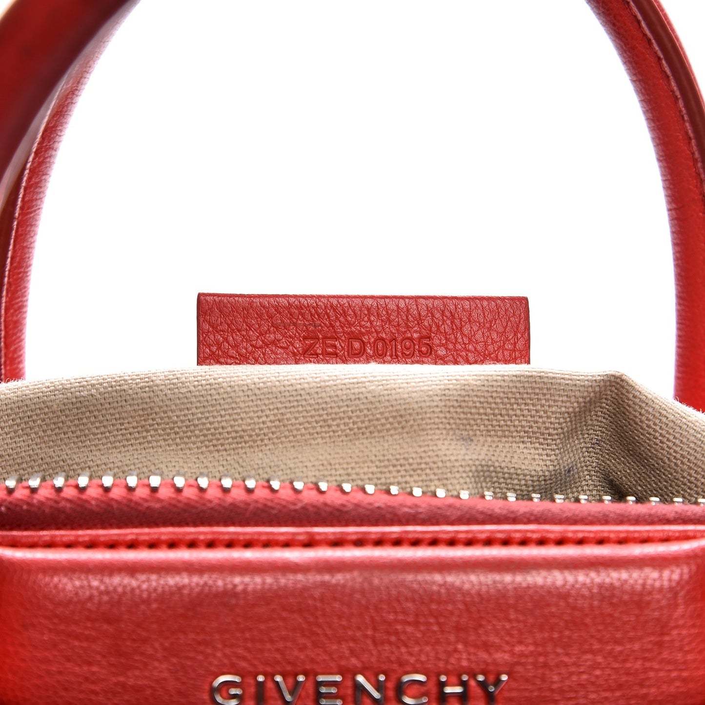 Sugar Goatskin Small Antigona Vermillon