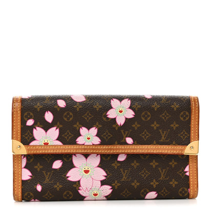 Louis Vuitton Monogram Cherry Blossom Porte Tresor International Wallet Brown 1 of 10