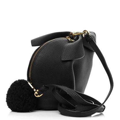 Loewe Calfskin Shearling Mini Bunny Crossbody Bag Black 3 of 9