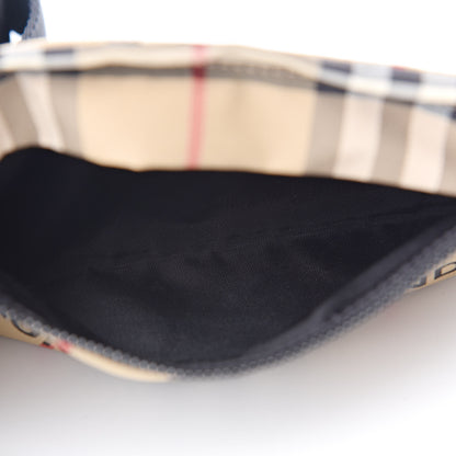 Burberry Nylon Vintage Check Print Logo Wristlet Archive Beige 5 of 7