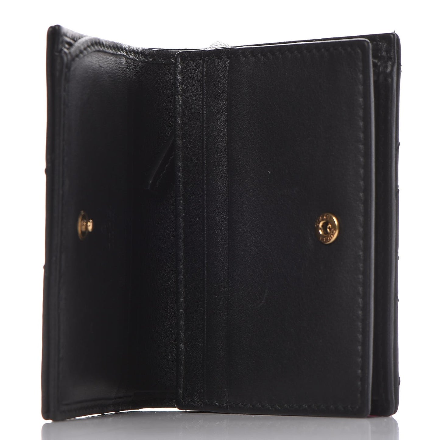 Calfskin Matelasse GG Marmont Card Case Wallet Black