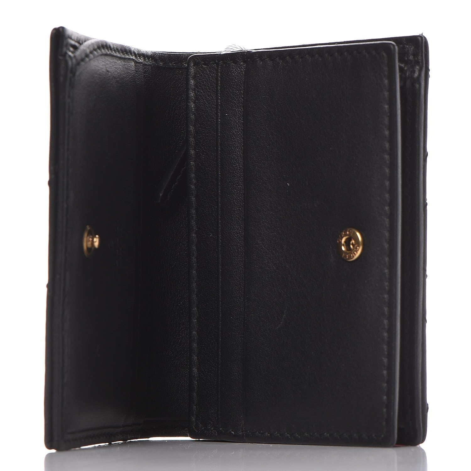 Gucci Calfskin Matelasse GG Marmont Card Case Wallet Black 5 of 9