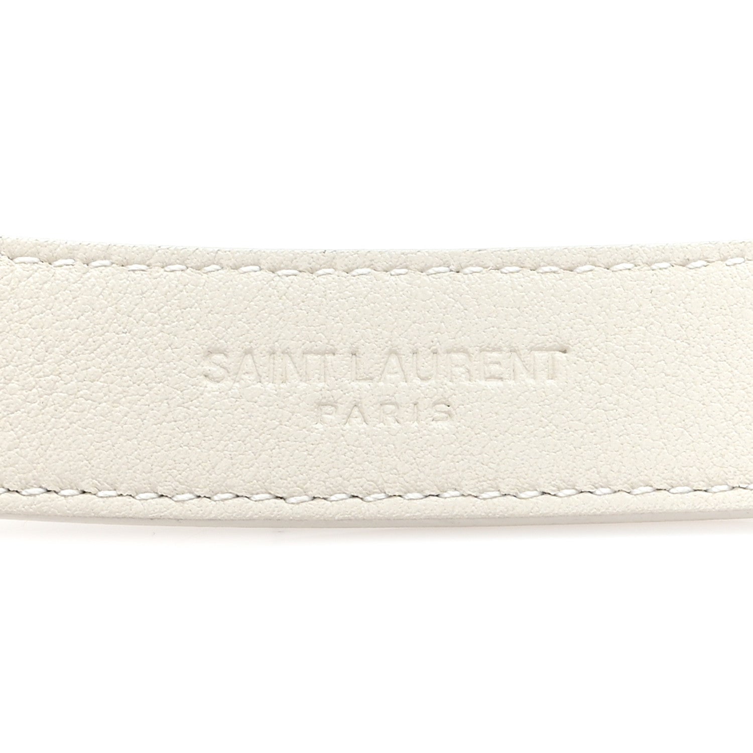 Saint Laurent Calfskin Crocodile Embossed Maillon 20mm Cintura Belt 85 34 Crema Soft 5 of 5