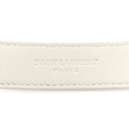 Saint Laurent Calfskin Crocodile Embossed Maillon 20mm Cintura Belt 85 34 Crema Soft 5 of 5