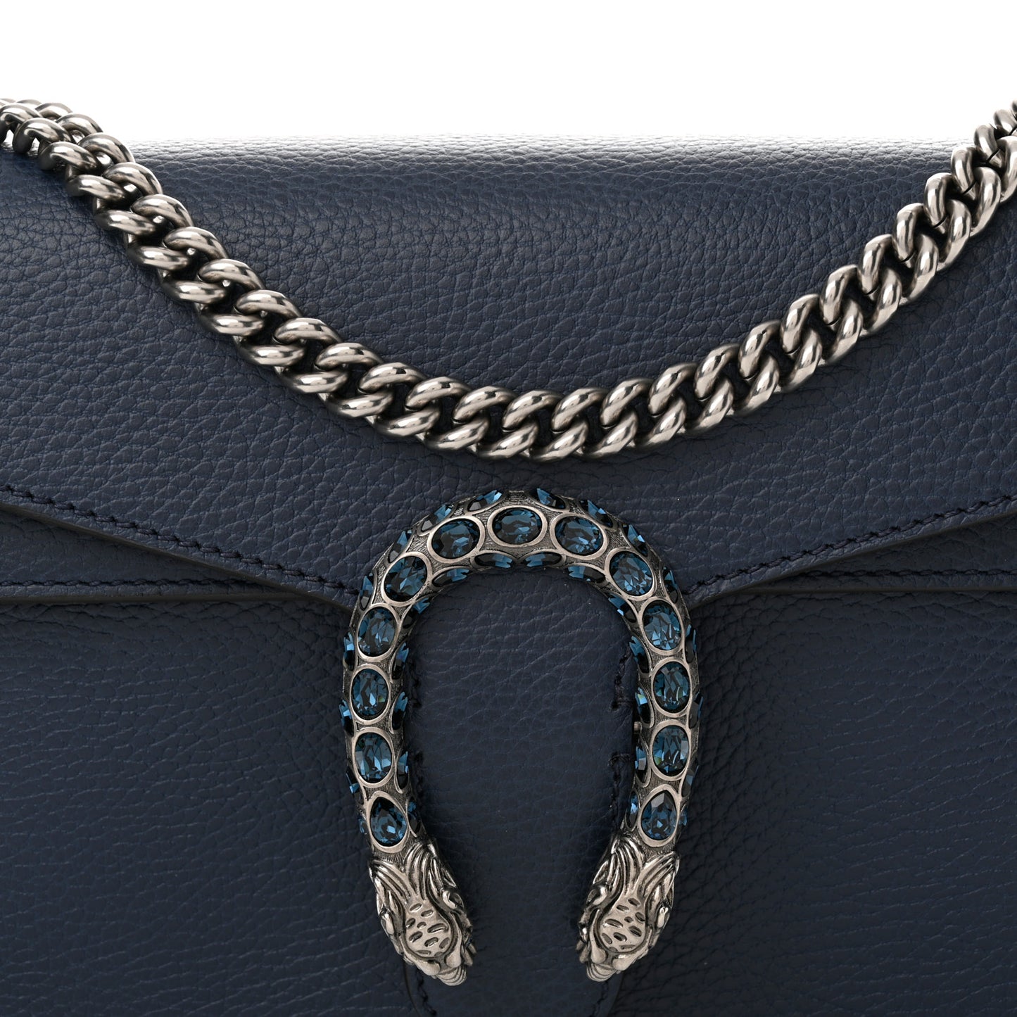 Dollar Calfskin Crystal Small Dionysus Shoulder Bag Blue Agata Montana Sapphire