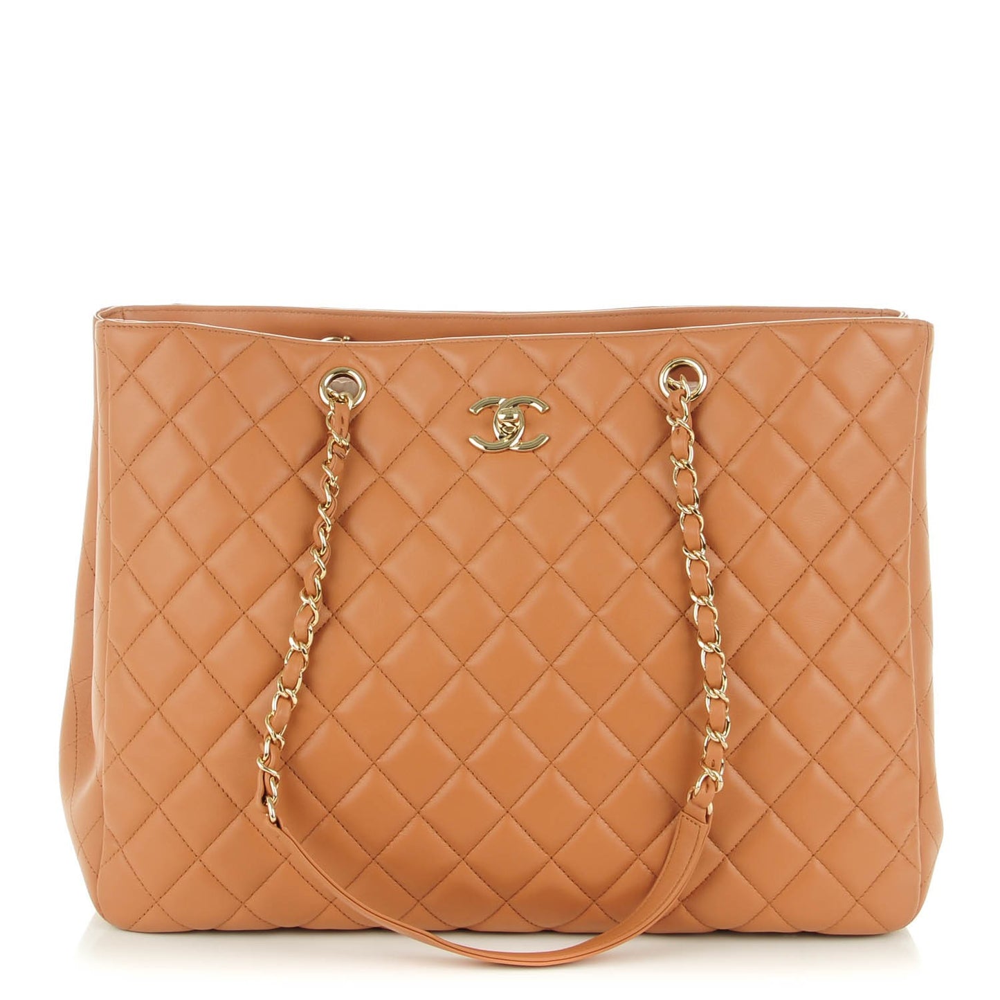 Calfskin Quilted Timeless Tote Beige