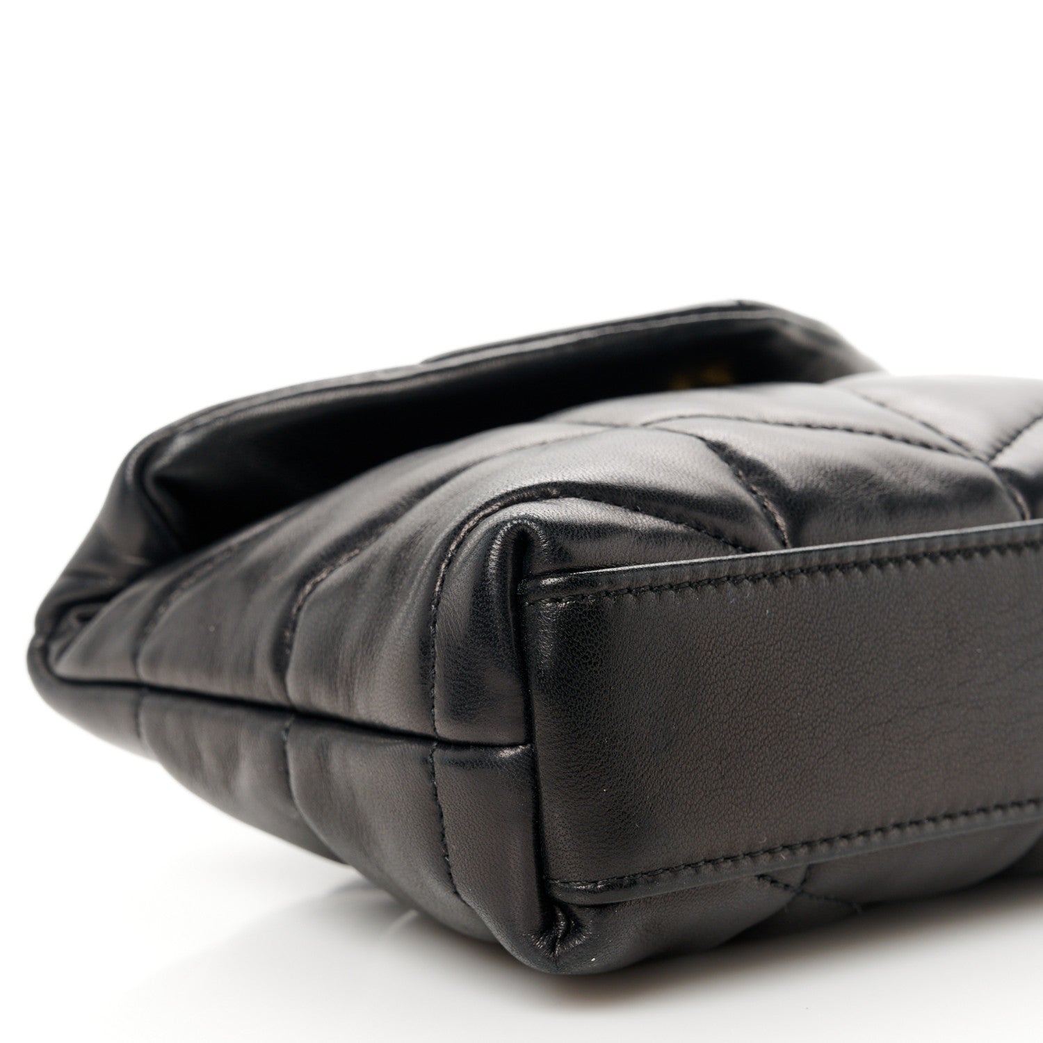 Saint Laurent Lambskin Monogram Loulou Puffer Pouch Clutch Black 13 of 15