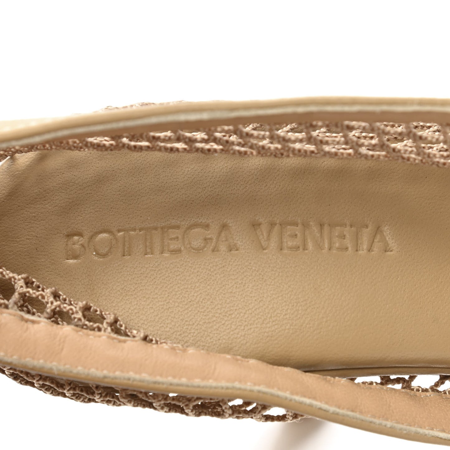 Mesh Nappa Chunky Chain Sandals 37.5 Beige Pony