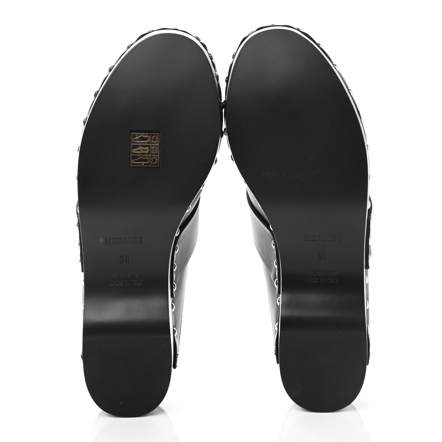 Hermes Calfskin Calya Mules 38 Black 5 of 7