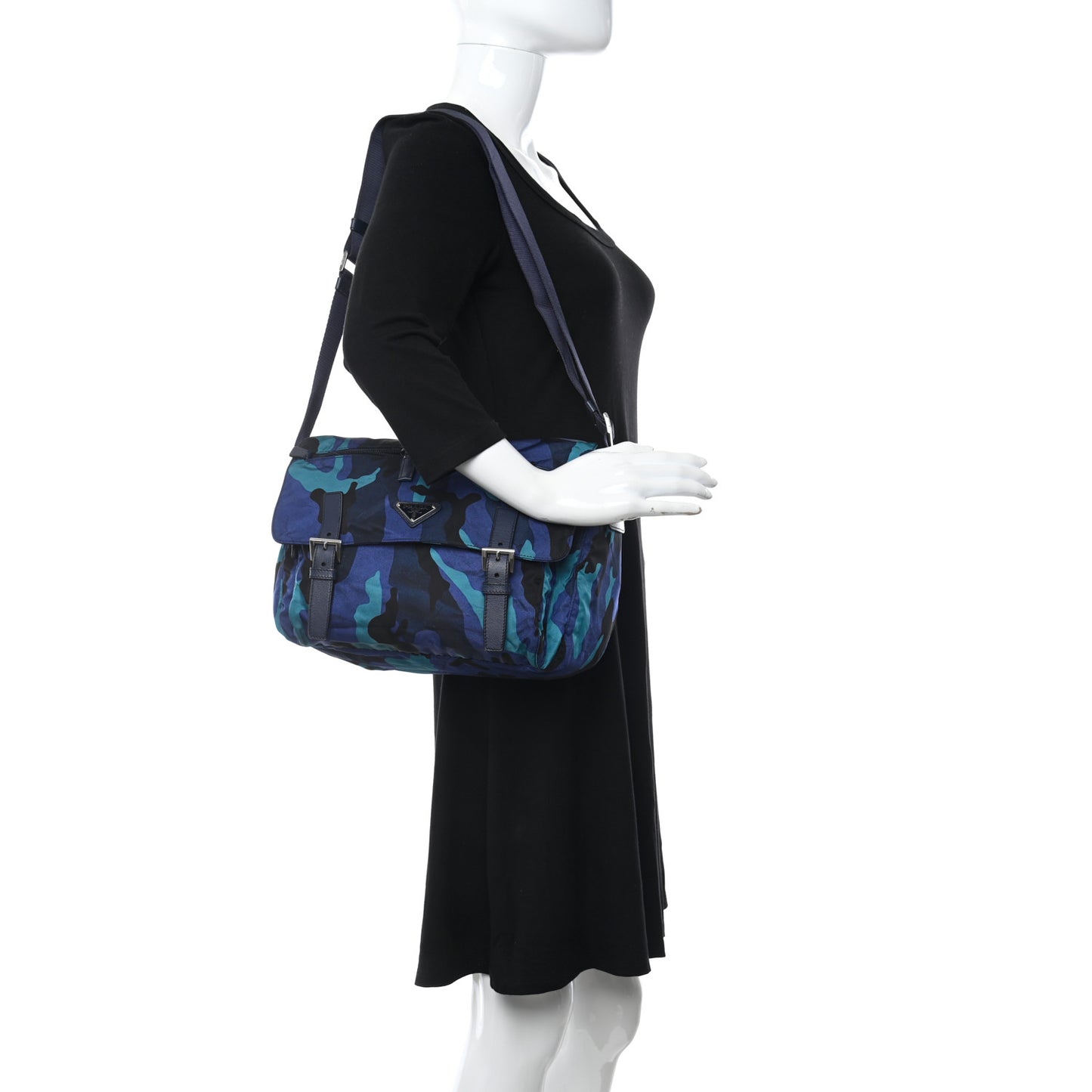 Tessuto Nylon Camouflage Messenger Bag Royal