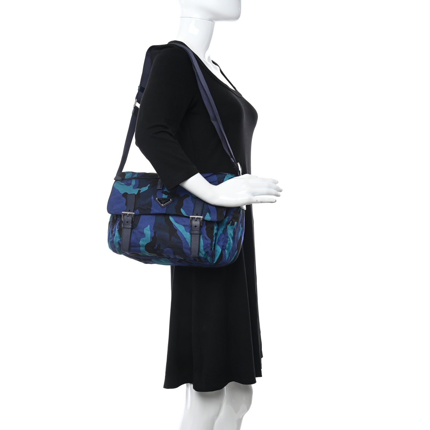 Prada Tessuto Nylon Camouflage Messenger Bag Royal 2 of 10