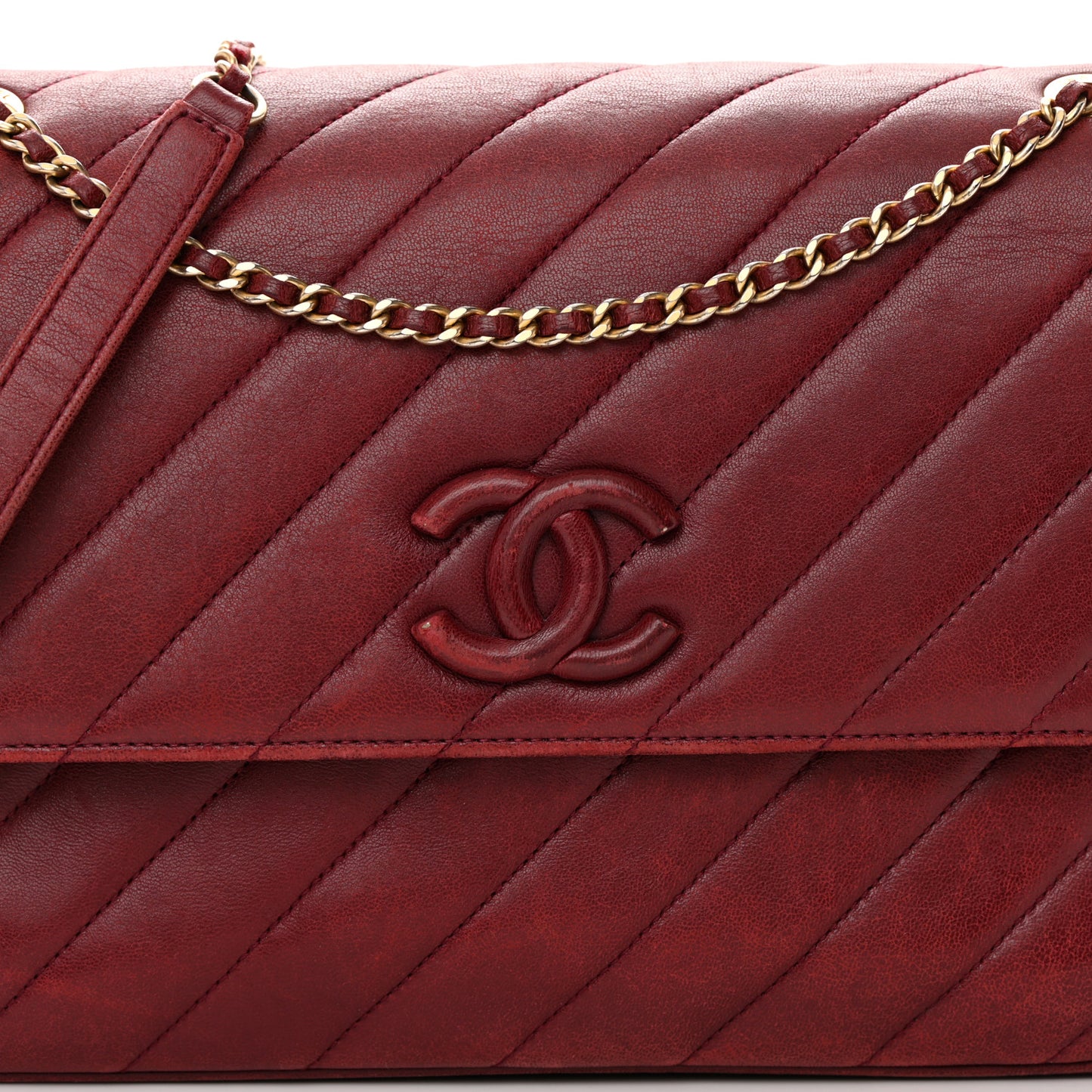 Lambskin Quilted Jumbo Coco Vintage Flap Burgundy