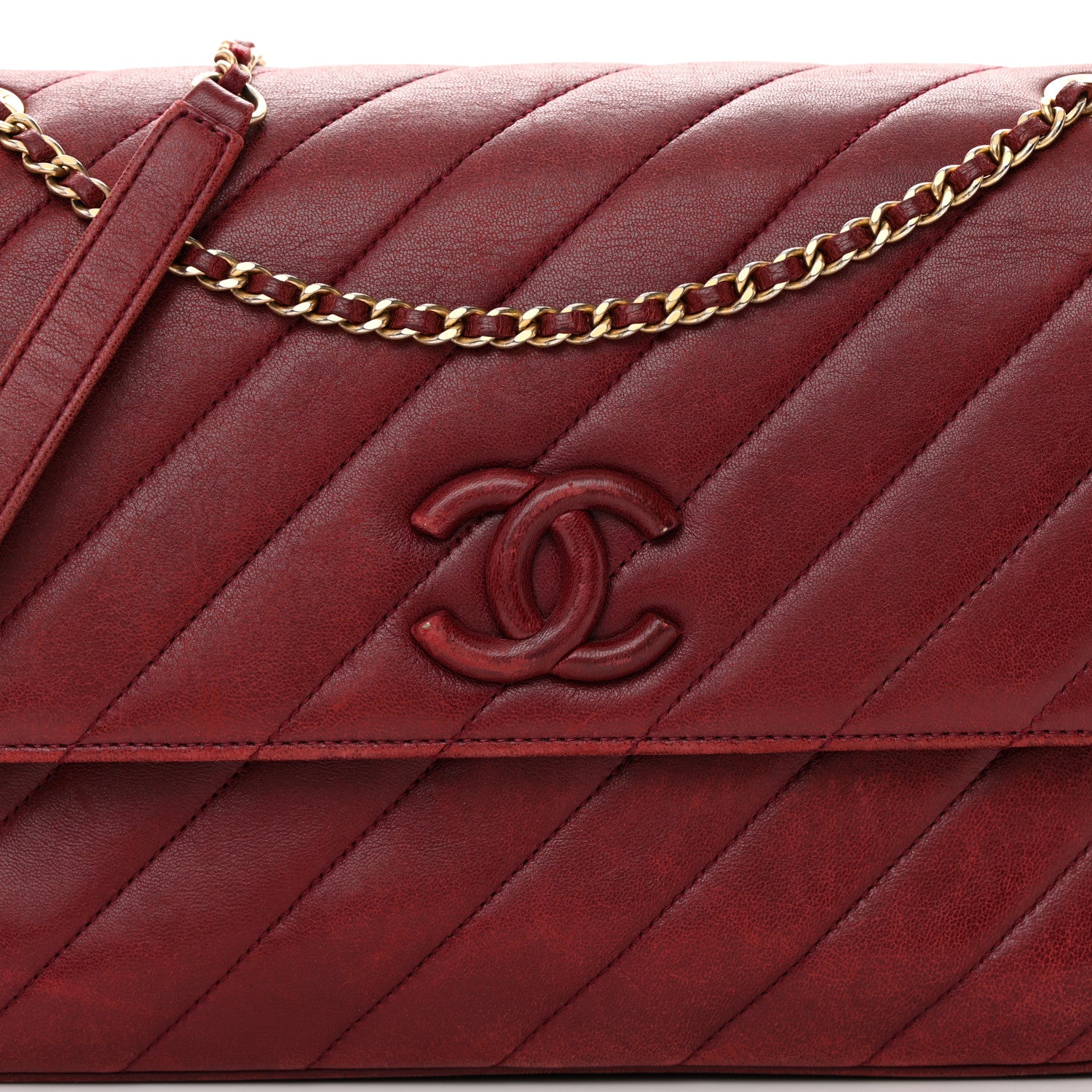Chanel Lambskin Quilted Jumbo Coco Vintage Flap Burgundy 9 of 22