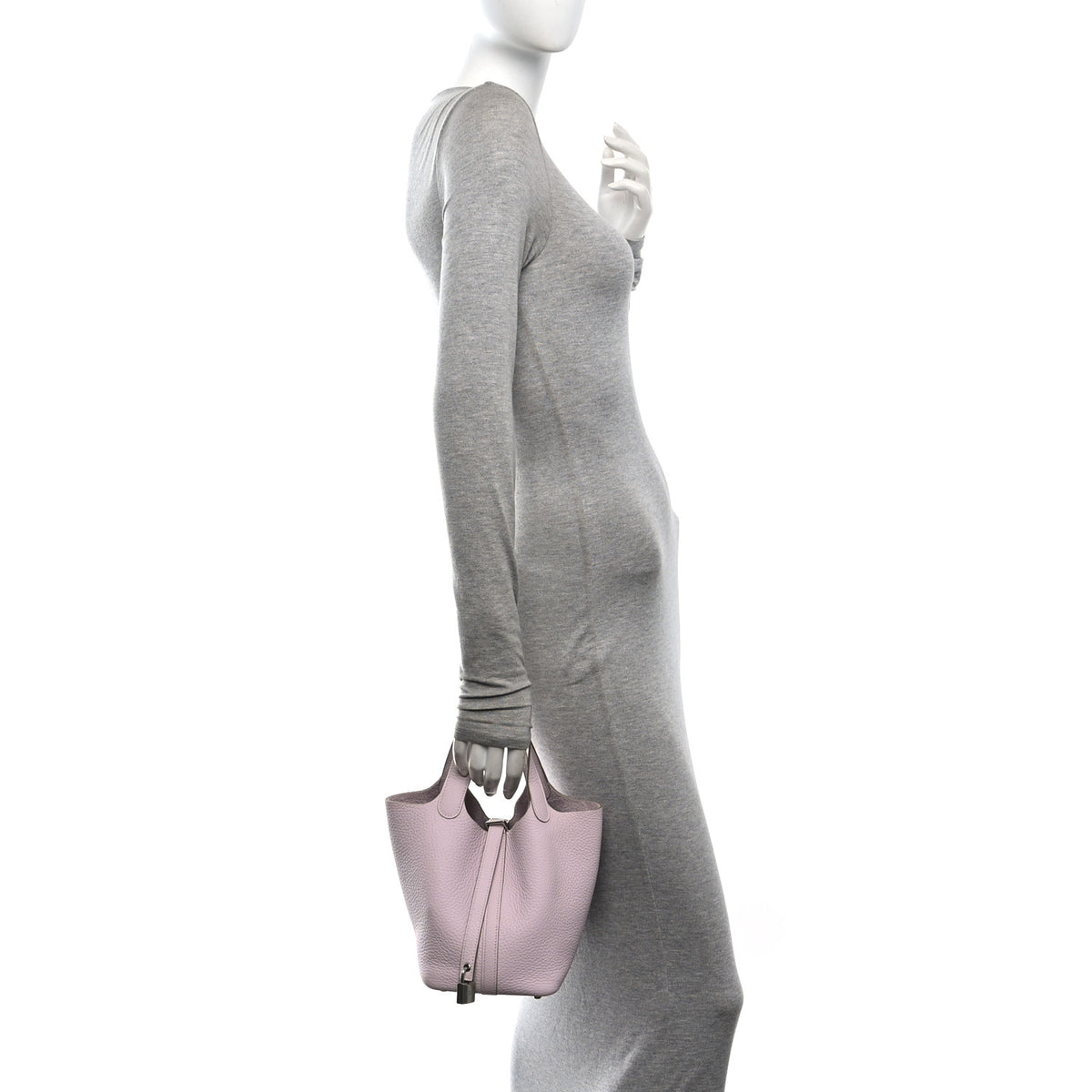 Taurillon Clemence Picotin Lock 18 PM Mauve Pale