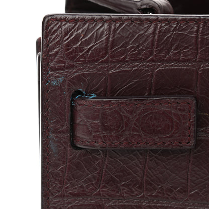 Saint Laurent Calfskin Crocodile Embossed Nano Sac De Jour Bordeaux 12 of 13