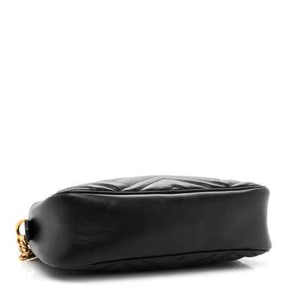 Gucci Calfskin Matelasse Small GG Marmont Chain Shoulder Bag Black 4 of 10