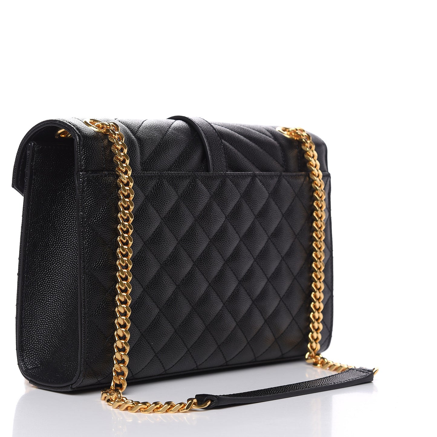 Grain De Poudre Textured Mixed Matelasse Triquilt Medium Monogram Satchel Black