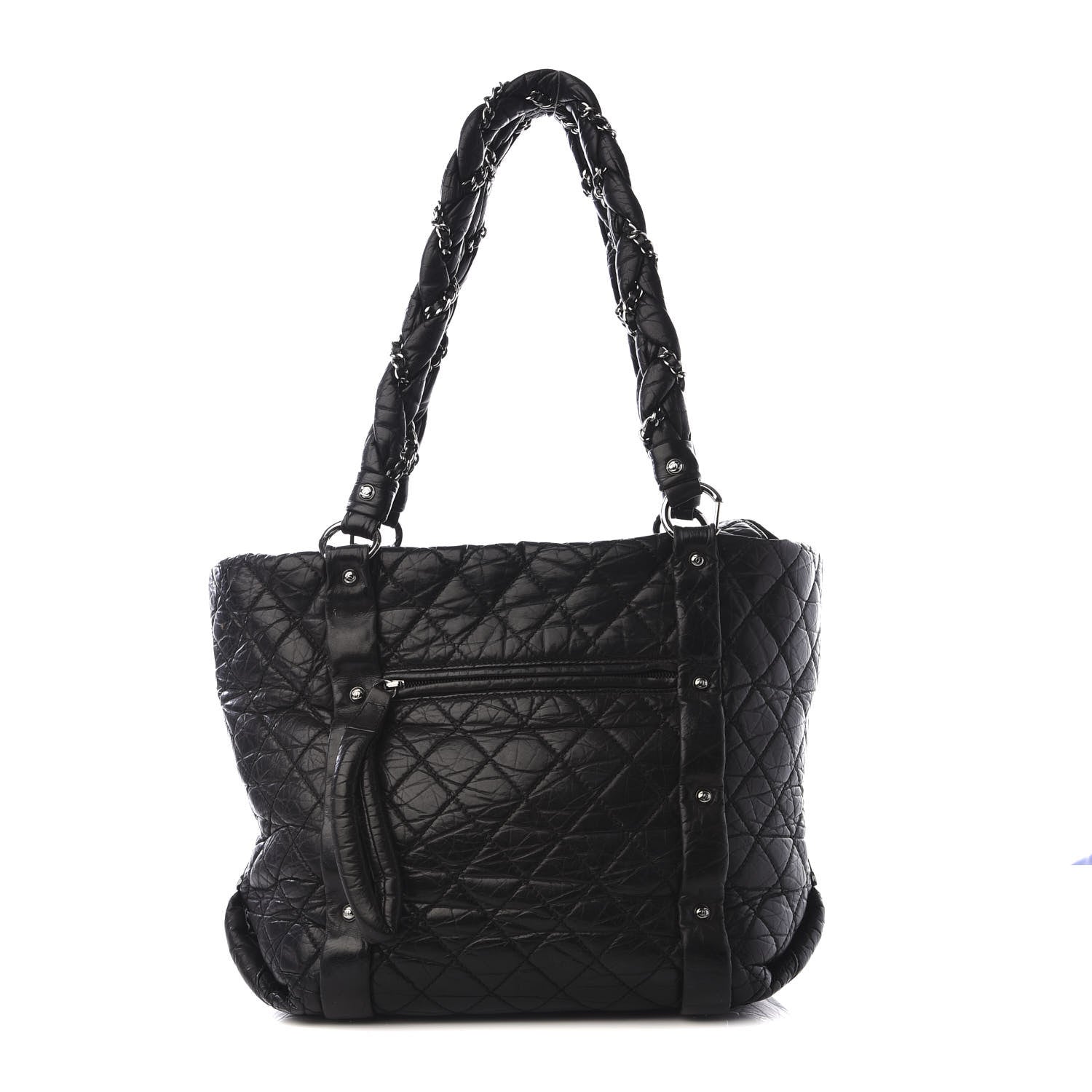 Chanel Aged Calfskin Vintage Ligne Lady Braid Tote Black 1 of 8