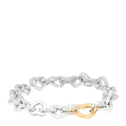 Tiffany Sterling Silver 18K Yellow Gold Heart Links Bracelet 1 of 3