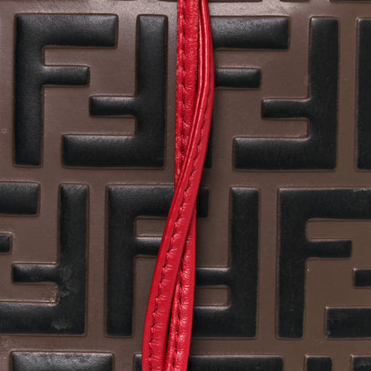 Fendi Vitello Grace F is Fendi Bi-Color FF 1974 Embossed Grande Mon Tresor Bucket Bag Maya Black Fragola 7 of 11