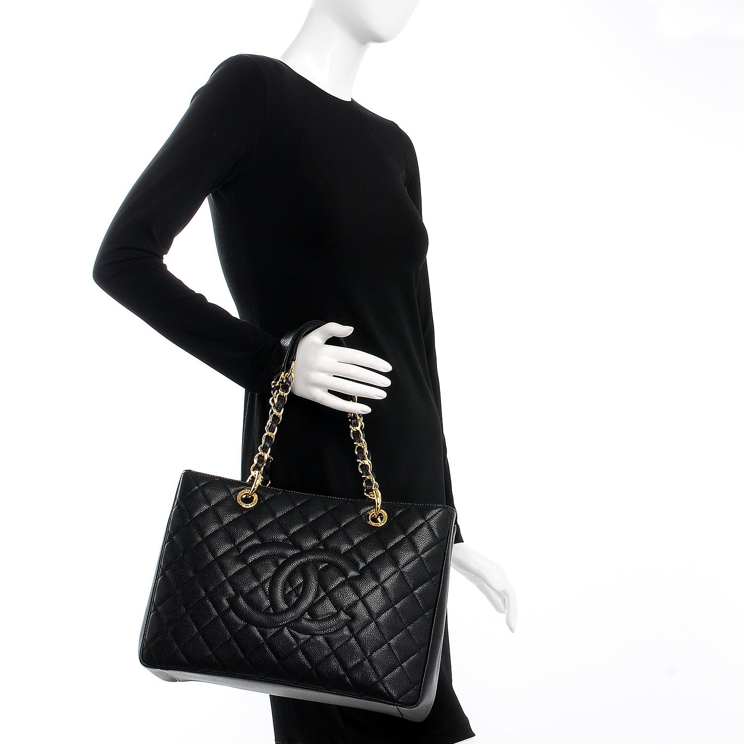 Chanel Caviar Quilted Grand Shopping Tote GST Black 2 of 7