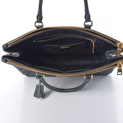 Prada Saffiano Lux Extra Large Galleria Double Zip Tote Smeraldo 6 of 14
