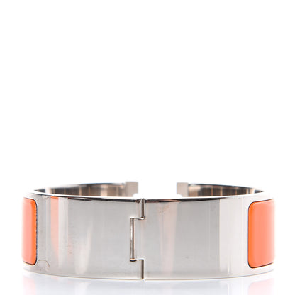 Hermes Enamel Wide Clic Clac H Bracelet GM Orange 4 of 6