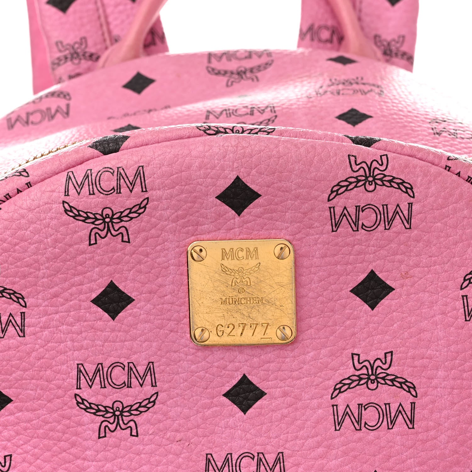 MCM Visetos Medium Side Studs Stark Backpack Pink 10 of 17