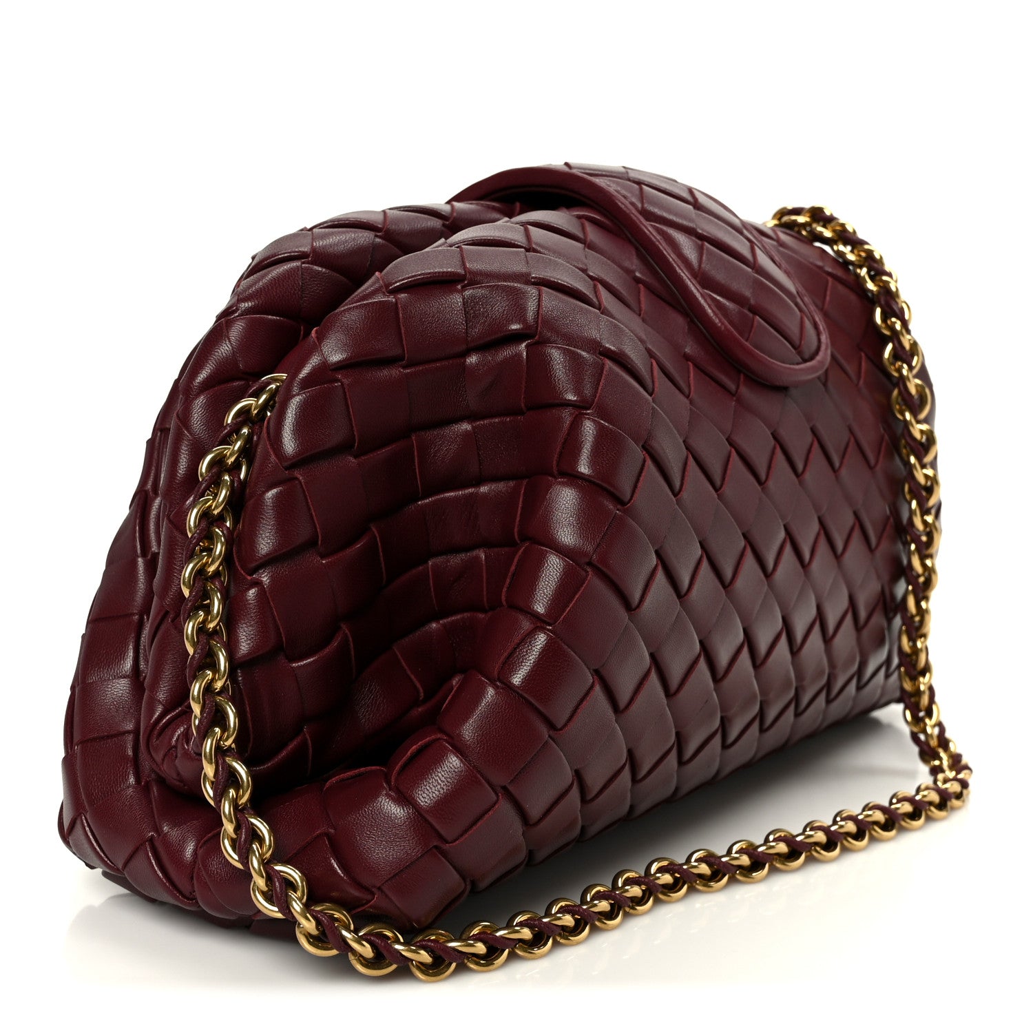 Bottega Veneta Nappa Intrecciato Small The Lauren 1980 Clutch With Chain Barolo 3 of 11