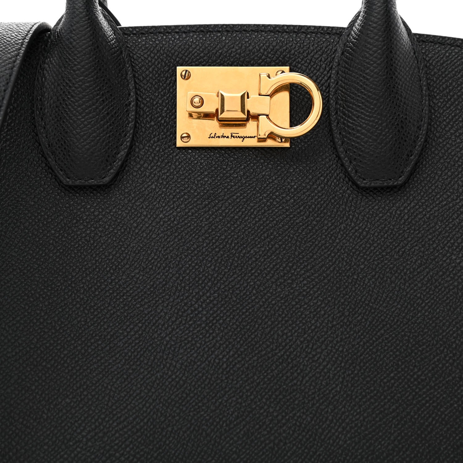 Salvatore Ferragamo Hammered Calfskin The Studio Box Bag Black 8 of 10