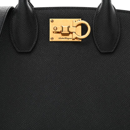 Salvatore Ferragamo Hammered Calfskin The Studio Box Bag Black 8 of 10